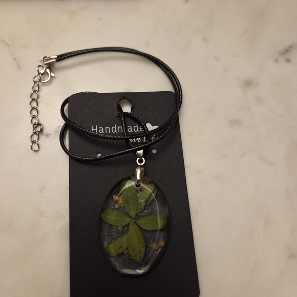 Handmade Leaf Pendant Necklace - Picture 3 of 3